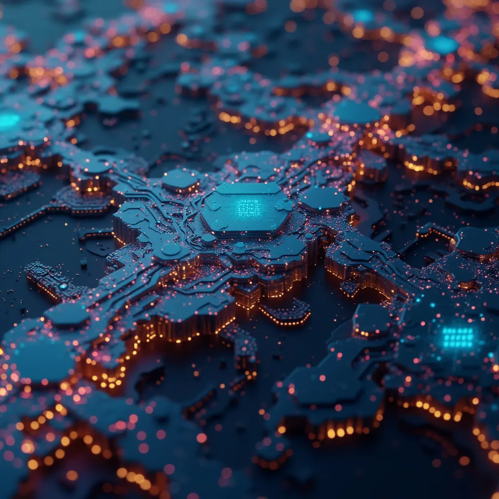 Hyperrealistische 3D-Darstellung eines KI-Algorithmus für Rechnungswesen